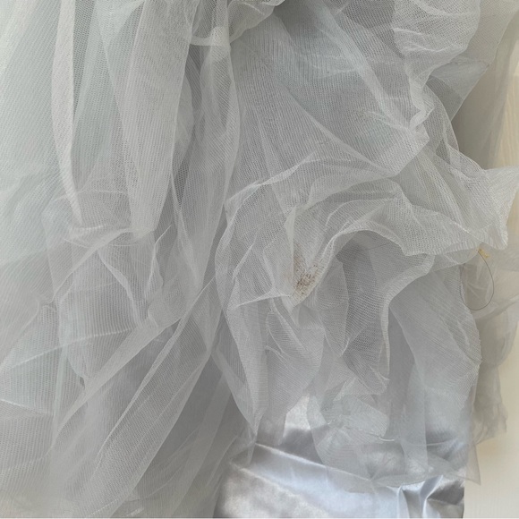 LIGHT GRAY SEQUENCES AND BEADS TULLE DRESS PROM DRESS - Picture 5 of 15